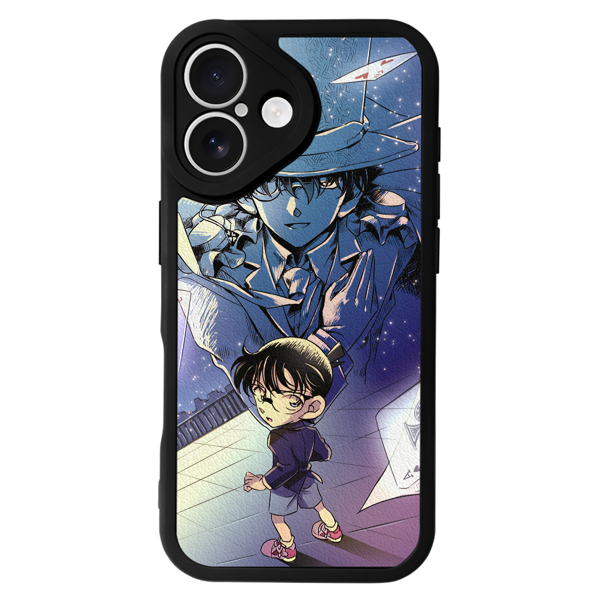 （画像用） 名探偵コナン Detective Conan 【iPhone 16シリーズ対応】シリコンスマホケース（レザー調） 材質：シリコン